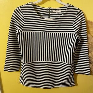 ☀️Madewell Navy and White Striped Blouse